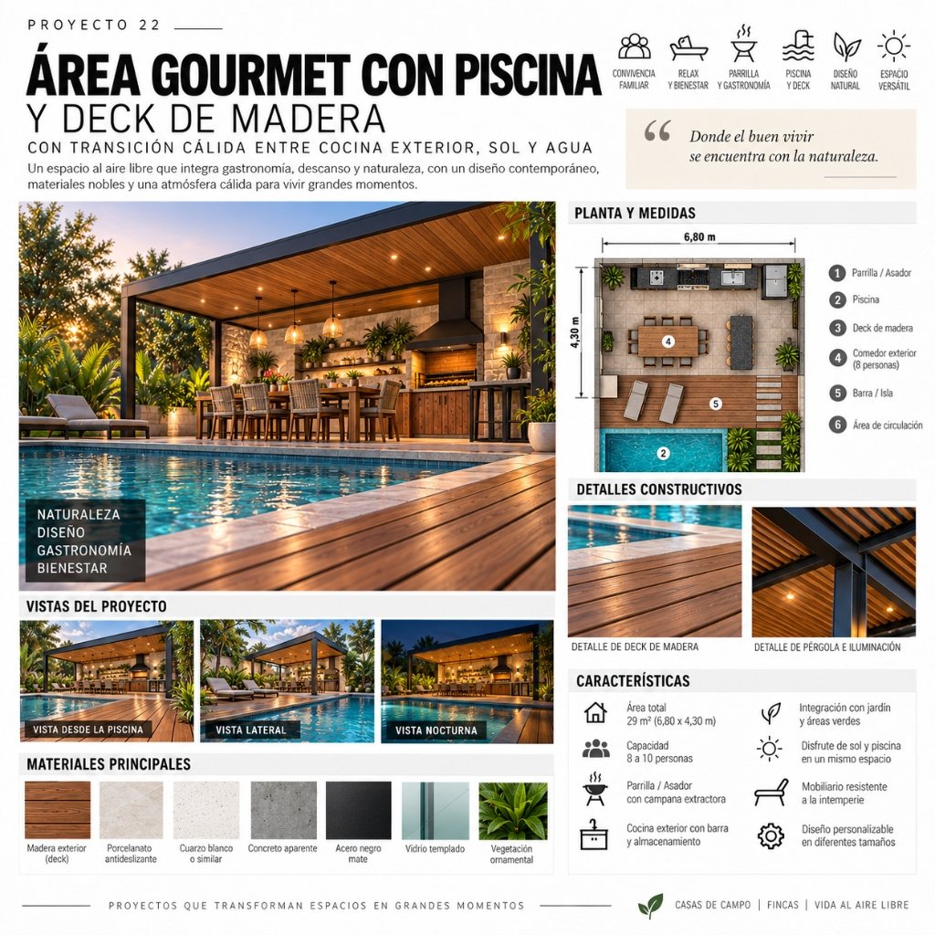 Proyecto 22: Área Gourmet con Piscina y Deck (1/10)