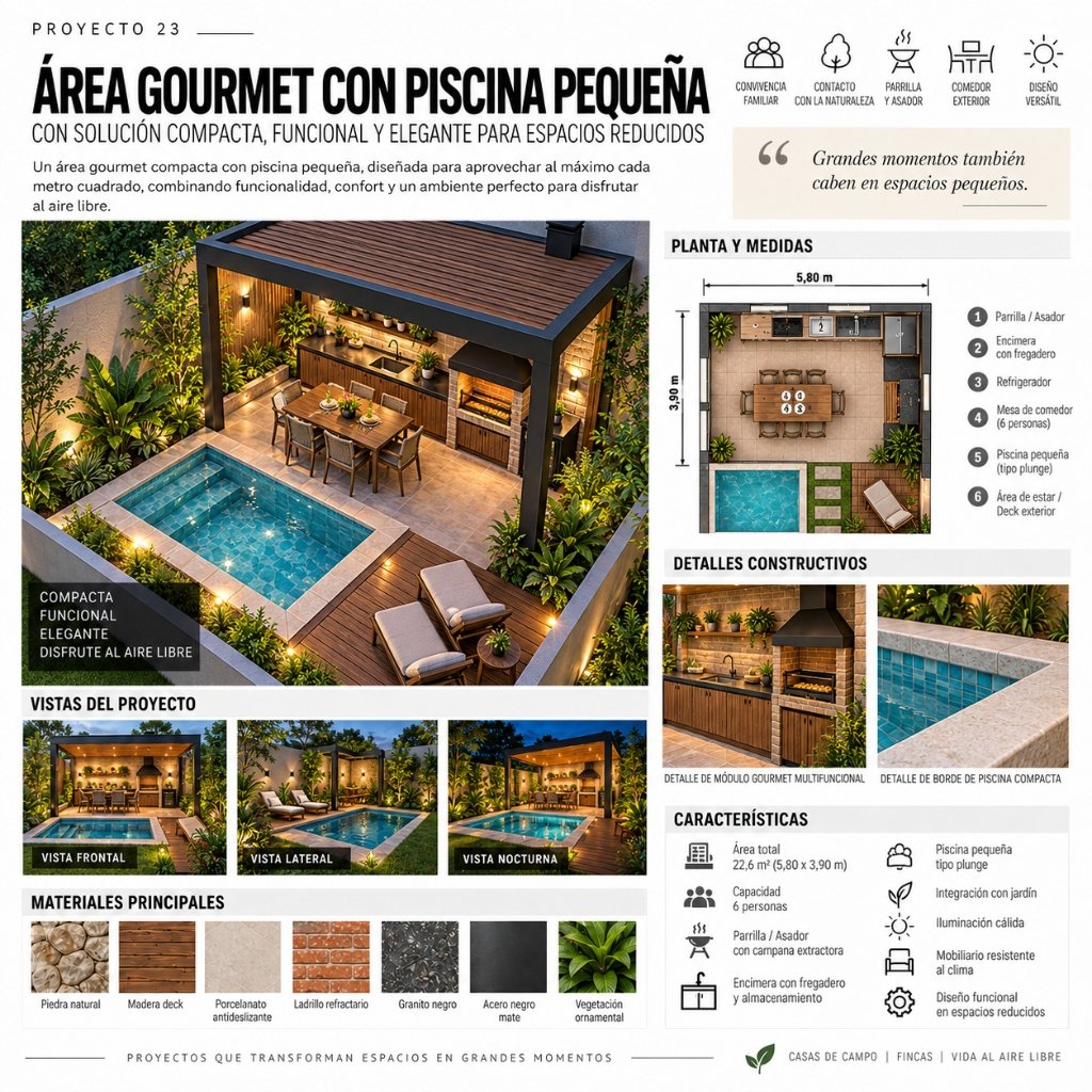 Proyecto 23: Área Gourmet con Piscina Pequeña (7/10)
