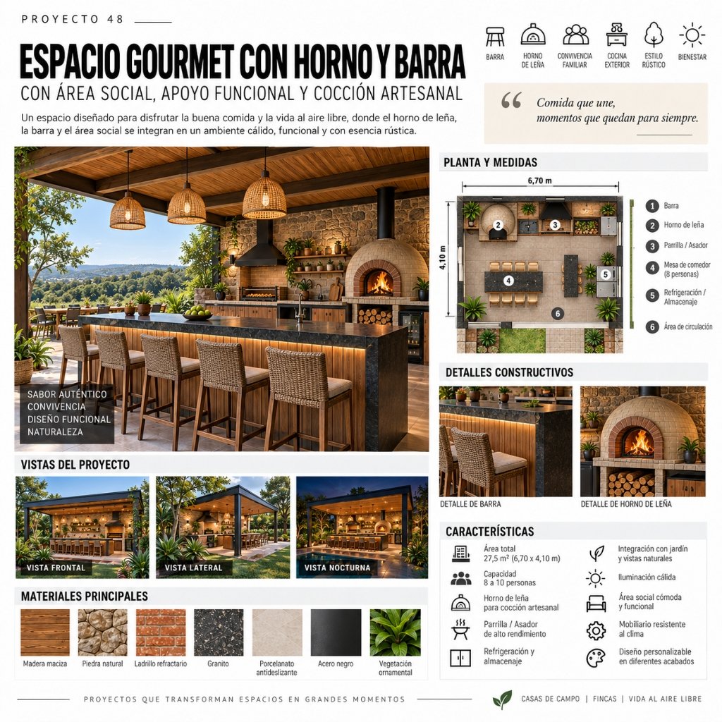 Proyecto 48: Espacio Gourmet con Horno y Barra (6/10)