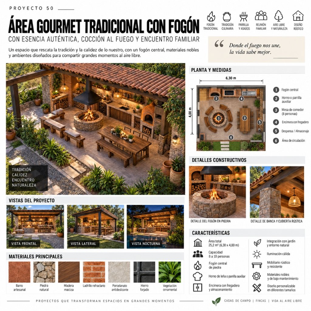 Proyecto 50: Área Gourmet Tradicional con Fogón (10/10)
