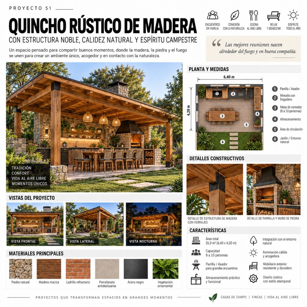 Proyecto 51: Quincho Rústico de Madera (2/10)