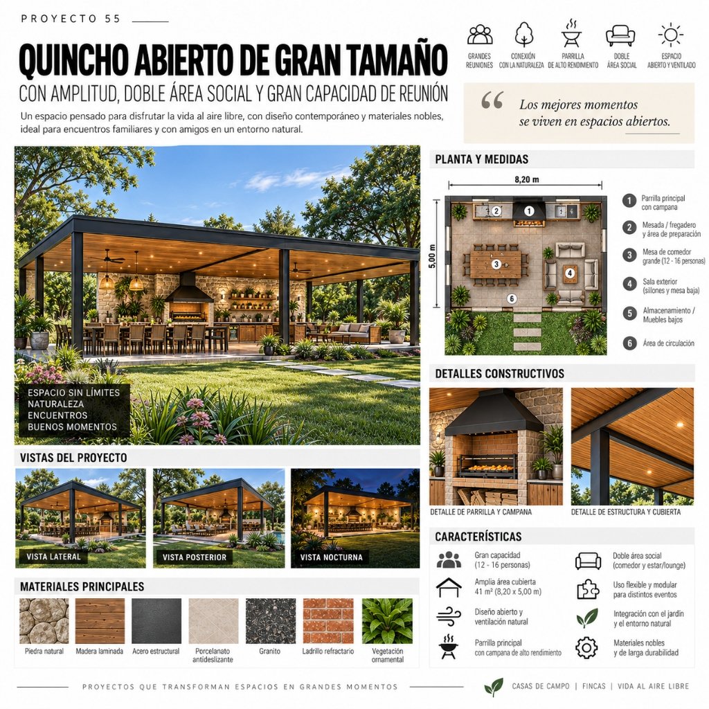 Proyecto 55: Quincho Abierto de Gran Tamaño (10/10)